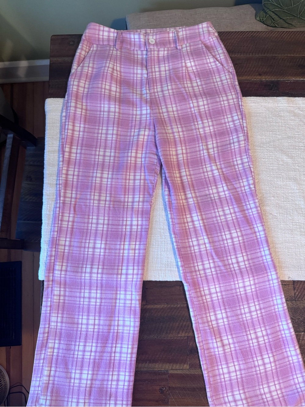Princess Polly Pink Plaid Wide-Leg Pants